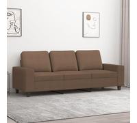 WHOPBXGAD Sofá de 3 plazas 180 cm marrón Tela Duradera Estructura Metal Robusta cómodo Acolchado Grueso Moderno diseño Sala Living Comedor hogar Familiar