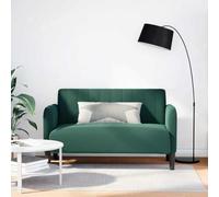 WHOPBXGAD Sofá Loveseat 109 cm Dark Green Velvet Upholstered 2-Seater Couch with Wooden Accents for Living Room, Bedroom Comfortable Foam Spring Support Modern Traditional Design