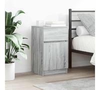 WHOPBXGAD Sonoma Grey Nightstand 39x35x65 cm Engineered Wood Bedside Table with Storage Shelf, Modern Bedroom Furniture for Small Spaces, Sturdy & Easy to Clean