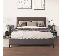 WHOPBXGAD Sonoma Grey Nightstand Set of 2, Plywood Bedside Tables with Open Storage Shelves, 35x35x55cm Modern Bedroom Furniture for Home Decor, Sturdy & Moisture-Resistant