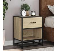 WHOPBXGAD Sonoma Nightstand with Drawer, Engineered Wood Bedside Table 40x31x50cm, Modern Oak Finish for Bedroom & Living Room, Sturdy Surface Spacious Storage, Easy to Clean & Assemble