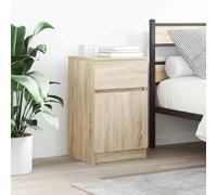 WHOPBXGAD Sonoma Oak Nightstand 39x35x65 cm Engineered Wood Bedside Table with Storage Shelf, Modern Bedroom Furniture for Small Spaces, Sturdy Design for Lamp Alarm Clock Books