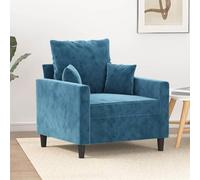 WHOPBXGAD Velvet Blue Accent Chair 60cm Wide Seat - Modern Lounge Chair with Soft Velvet Fabric, Sturdy Metal Frame, Thick Cushioning for Living Room, Bedroom, Reading Nook Comfort