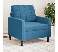 WHOPBXGAD Velvet Blue Armchair 60cm Wide Seat Modern Accent Chair for Living Room Bedroom Reading Nook Soft Comfortable Lounge Chair with Sturdy Metal Frame