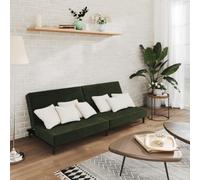 WHOPBXGAD Velvet Convertible Sofa Bed 2 Seater Dark Green, Space Saving Sleeper Sofa for Living Room, Guest Bed, Apartment Furniture with Comfortable Foam Cushion