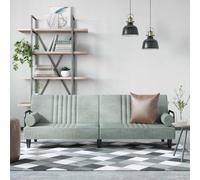 WHOPBXGAD Velvet Convertible Sofa Bed with Adjustable Backrest, Light Gray Sleeper Couch for Living Room and Guest Room, Comfortable Upholstered Furniture with Armrests and Thick Cushions