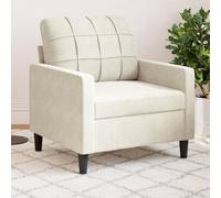 WHOPBXGAD Velvet Cream Armchair 60cm Wide Seat Modern Lounge Chair for Living Room Bedroom Reading Relaxing with Soft Comfortable Upholstery and Sturdy Metal Frame