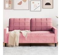 WHOPBXGAD Velvet Pink 2 Seater Sofa 140cm Modern Small Space Living Room Furniture with Soft Cushions and Sturdy Metal Frame for Relaxing and Entertaining