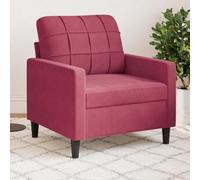 WHOPBXGAD Velvet Red Armchair 60cm Wide Seat Modern Lounge Chair with Thick Padding, Sturdy Metal Frame for Living Room, Bedroom Reading Relaxation Comfortable Seating Furniture