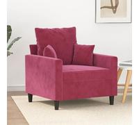 WHOPBXGAD Velvet Red Armchair 60cm Wide Seat Soft Fabric Lounge Chair for Living Room Reading Nook Modern Accent Chair with Sturdy Metal Frame Maximum Load 110kg