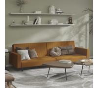 WHOPBXGAD Velvet Sofa Bed 2 Seater Brown Convertible Guest Bed for Small Spaces Living Room Apartment with Comfortable Seating and Solid Wood Structure