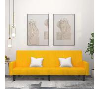 WHOPBXGAD Velvet Sofa Bed 2 Seater Convertible Guest Bed with Wood Frame for Living Room Small Space Apartment Office Yellow Sofa Cama Comfortable Sleeper
