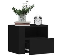 WHOPBXGAD Wall Mounted Night Stand 2 Pack Black 45x30x35 cm, Floating Bedside Table with Drawer, Corner Shelf for Bedroom Living Room, Sturdy Engineered Wood, MAX Load 50kg