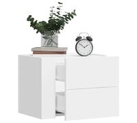 WHOPBXGAD Wall Mounted Nightstand 2 Pack White 45x30x35 cm, Floating Bedside Table with Drawers for Bedroom & Living Room, Space Saving Sturdy Engineered Wood Shelf for Decor, MAX Load 50kg