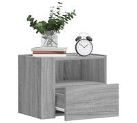 WHOPBXGAD Wall Mounted Nightstand Set of 2, Sonoma Gray Floating Bedside Tables with Drawer, 45x30x35 cm, Space Saving Modern Design for Bedroom Living Room, Sturdy Engineered Wood Construction
