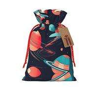 WHOPRO Juego de bolsas de regalo festivas, embalaje de regalo decorativo para Navidad, vacaciones y ocasiones especiales, planetas espaciales