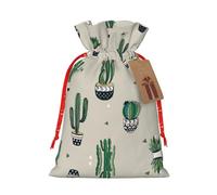 WHOPRO Juego de bolsas de regalo festivas: embalaje de regalo decorativo para Navidad, vacaciones y ocasiones especiales, cactus verde.