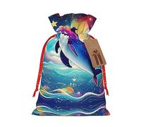 WHOPRO Juego de bolsas de regalo festivas, embalaje de regalo decorativo para Navidad, vacaciones y ocasiones especiales, colorido cielo estrellado, océano, delfín