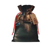 WHOPRO Juego de bolsas de regalo festivas, embalaje de regalo decorativo para Navidad, vacaciones y ocasiones especiales, noche de Venecia