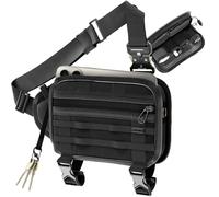 WHOS BAG Bolso bandolera con muchos compartimentos, diseño de Dominik theWHO, mochila táctica para hombre, pequeño, bolsillo en el pecho, bolso cruzado para mujer, Negro , Etwas kleiner als DIN A5