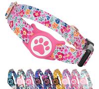 WhoseID Collar para perro Airtag, con soporte impermeable para Airtag, diseño original y elegante. Hebilla de identificación con código QR, cómodo algodón suave para perros pequeños, medianos y