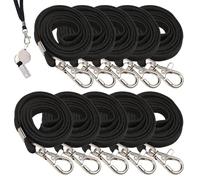 Whrcy Lanyards para Tarjetas de cruceros | 10 Cordones duraderos para Llaves,Cordón de Crucero, cordón de Cuello para Viajar, Caminar, Pescar, navegar (Negro)