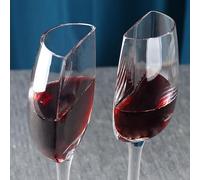 Whrcy Media Copa De Vino,Copas De Vino Medio Cortadas,Copa De Vino Tinto Medio De 140 Ml- Half Glass Wine, Copa De Vino Dividida En Dos, Copa De Vino creativa Regalo para La Mejor Degustación De Vinos