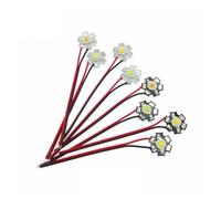 WHRLQXM 5pcs 1W 3W High Power LED Diodes Pre-Soldering 10cm Wire with 20mm Star PCB White Warm Deep Red Green Royal Blue Yellow UV Color(Deep Red 660nm,1W 20mm Black PCB)