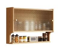 Whsmke Armario De Pared para Cocina, Comedor, Aparador De Exhibición | Gabinete Organizador De Pared Para El Hogar Flotante Eco-Board, Unidad De Almacenamiento Colgante(Wood color,60*56*20CM)