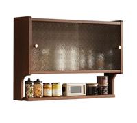 Whsmke Armario De Pared para Cocina, Comedor, Aparador De Exhibición | Gabinete Organizador De Pared Para El Hogar Flotante Eco-Board, Unidad De Almacenamiento Colgante(Brown,60*56*20CM)