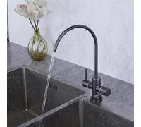 WHSY127 270 mm Dual Lever Cold Water Tap Stainless Steel Kitchen Faucet with G1/4 Connection for Reverse Osmosis Systems Beautiful