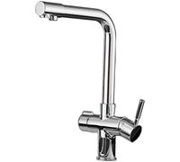 WHSY127 3-Way Kitchen Tap with Filter System - Black Chrome Sink Fitting for Drinking Pure Water Beautiful