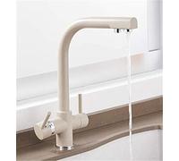 WHSY127 Black Solid Brass Kitchen Faucet with Filter Beige Finish Stylish Upgrade for Contemporary Kitchens Beautiful