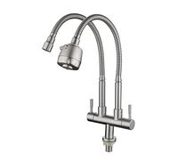 WHSY127 Dual Function Kitchen Faucet Stainless Steel Brushed Single Handle with Copper Valve Core for Home and Restaurant Use Beautiful