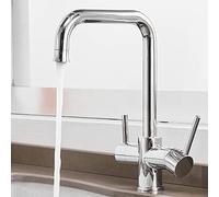 WHSY127 Kitchen Sink Faucet with Swivel Spout Filtered Water System Chrome Black Finish - Home Use Beautiful