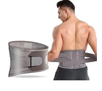 WHSY127 Lower Breathable with Plates Adjustable Lumbar Support Brace Back Pain Relief Waist Belt For Men Women Grey Beautiful