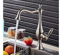 WHSY127 Premium Commercial Kitchen Faucet ° Swivel Brass Sink Mixer Black Single Hole Pull Down Tap Nickel Finish Ideal for Kitchens Beautiful