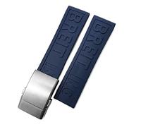 WHSY127 Rubber 24mm Silicone Waterproof Soft Watch Strap with Red Silver Letters - Comfortable and Stylish Beautiful