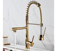 WHSY127 Sleek Gold Kitchen Faucet for Home Restaurant Use - Easy Install and Three-Way Mixer Beautiful