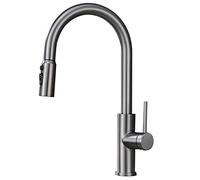 WHSY127 Stainless Steel Pull-Down Kitchen Faucet with Multiple Modes and Retractable Sprayer High ARC for Home & Commercial Use Beautiful