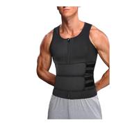 WHSY127 Support Back Body Shaping Waist Trainer Gym Fitness Double Belt Sauna Vest Breathable Sweat Support(Black,M) Beautiful