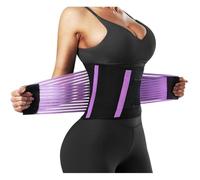 WHSY127 Support Back Waist Trainer For Weight Loss Sweat Belt Trimmer Corset Tummy Control Support(Purple,S) Beautiful