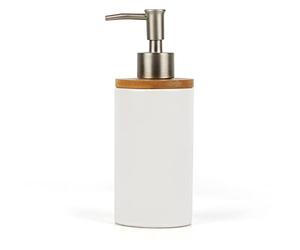 Whthteey Dispensador de jabón de cerámica de Acero Inoxidable con Bomba para Cocina y baño, decoración de inauguración de la casa, Color Blanco