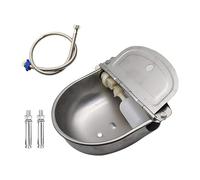 Whtkoph Automático para Vacas, de Acero Inoxidable para Ganado con Válvula de Flotador Ajustable para Cabras, Bueyes, Aves de, con Orificio y Tubería