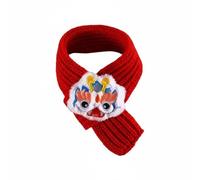 Whtkoph Collar para Gato Bufanda Decorativa de Mascota Accesorio Ajustable Bordado a Mano Tejido Cómodo Adecuado para Festivos Fotografías Paseos, Rojo, M