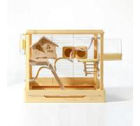 Whtkoph Jaula para Pájaros Jaula Aves Voladera Pajarera Interior Pajarera con Bandeja Inferior Elevada y Malla de Alambre Estable Adecuada para Hogar, Array, Amarillo, Lujo Estilo Madera Original