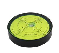 Whtkoph Nivel de Burbuja Circular Disco Plano Herramienta de Nivelación Medidor Vial Medición Precisa Escala Div=5/1000 con Cruz Adecuado para Calibración de, Negro Con Verde, 60x12mm