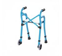 Whtkoph Plegable con Asiento Bastón Rodante Caminador Ruedas Marco de Aleación de Aluminio de 3.8 Kg y para Estabilidad Plegable para Guardar y Adecuado para, Azul, Básico