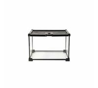 Whtkoph Terrario de Reptiles de Vidrio con Visión Panorámica 360 Grados Ventilación y Estructura Apilable Adecuado para Principiantes Entusiastas Decoración del Hogar, 30x20x20cm