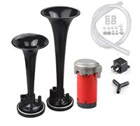 WHTOHY bocina de coche de 12 V, fuerte bocina de aire universal, doble trompeta 178 dB, kit de compresor, altavoz súper fuerte para coche, camión, tren